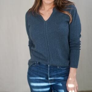 Vintage Jacobson’s Charcoal Cashmere Blend V-Neck Sweater